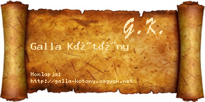 Galla Kötöny névjegykártya